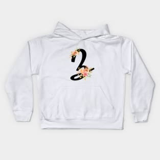 Letter Z With Watercolor Floral Wreath Kids Hoodie